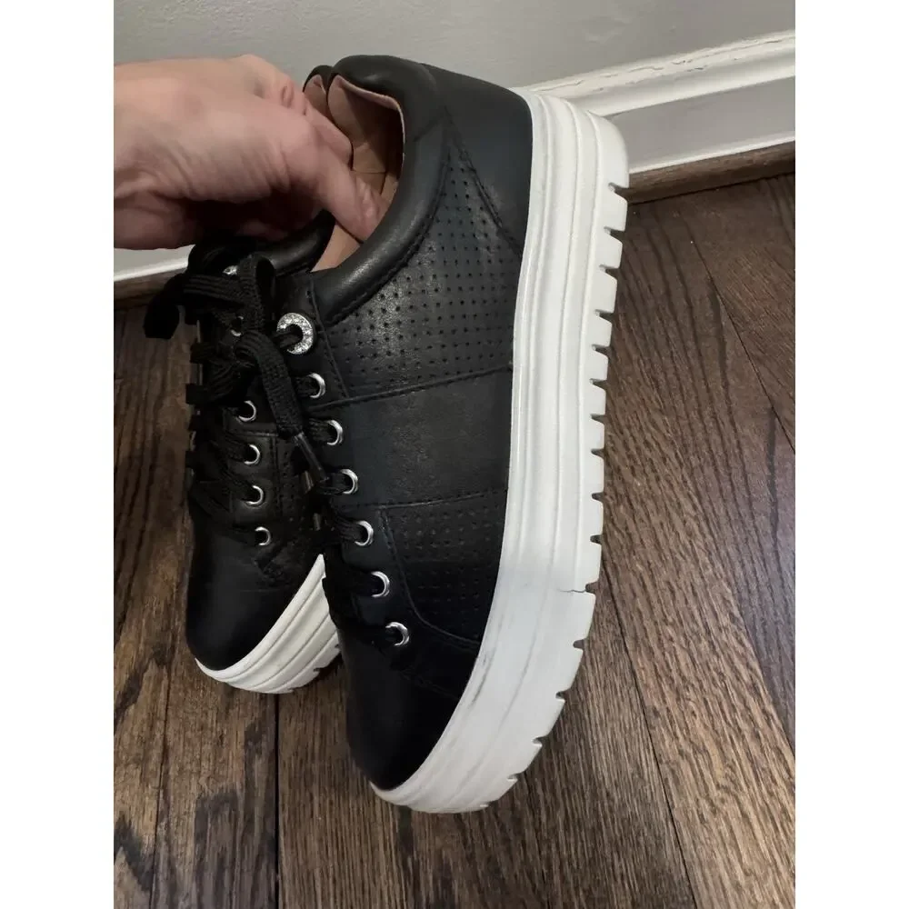 Linea Paolo Jett Platform Sneaker Shoes Lace-Up Women's Black Size 9